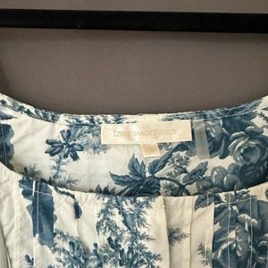 LoveShackFancy blue and white floral dress